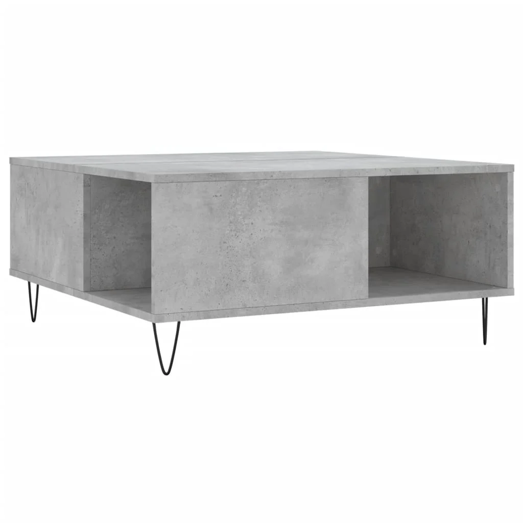 Konferenčný stolík betónový sivý 80x80x36,5 cm spracované drevo