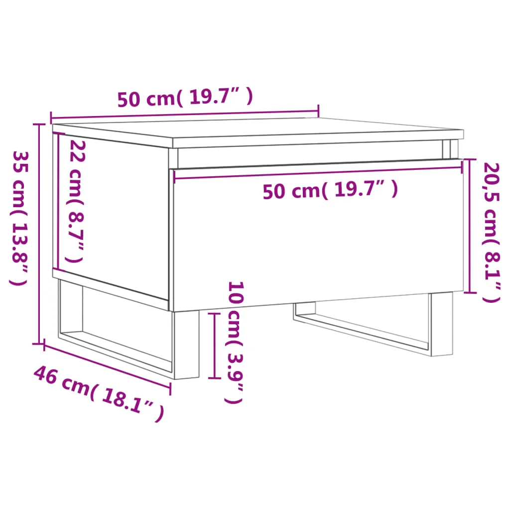 Konferenčné stolíky 2 ks lesklé biele 50x46x35 cm cm kom. drevo