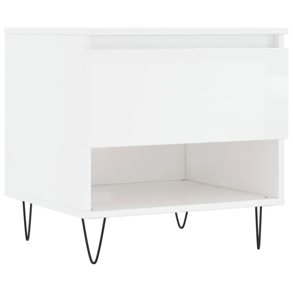 Konferenčné stolíky 2 ks lesklé biele 50x46x50 cm kompoz. drevo