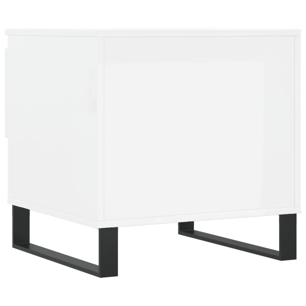 Konferenčné stolíky 2 ks lesklé biele 50x46x50 cm kompoz. drevo