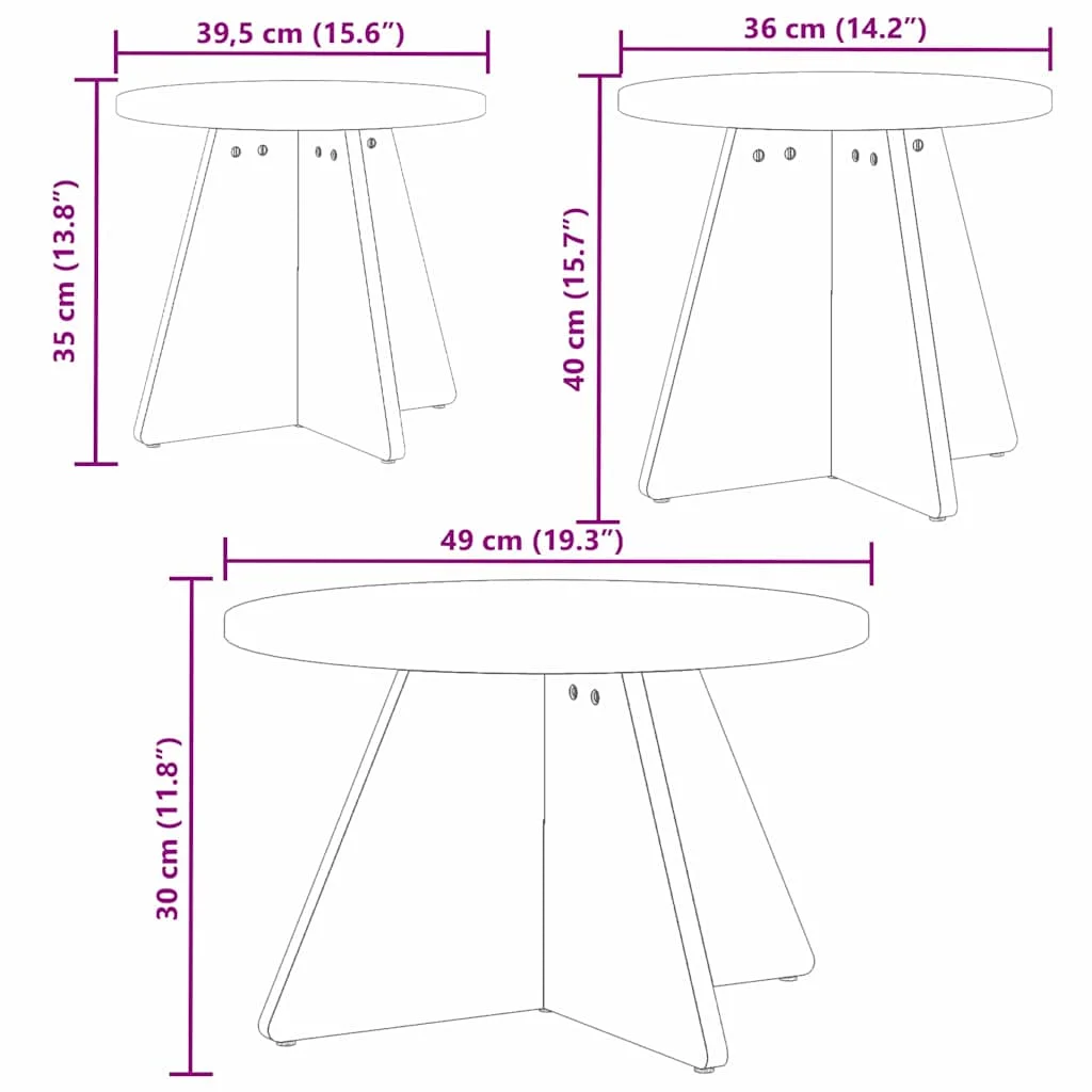 Konferenčný stolík 3 pcs Biela