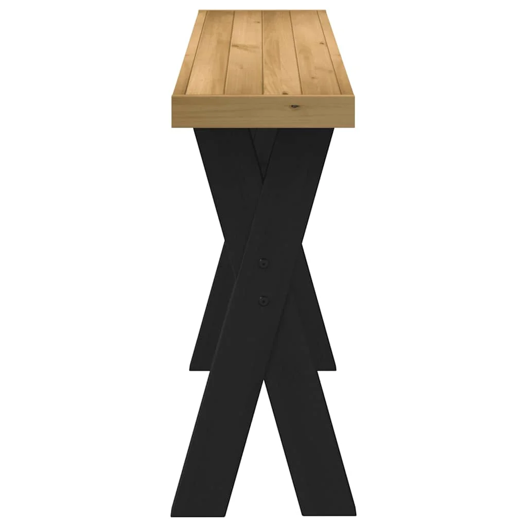 Konzolový stolík NOAIN nohy v tvare X, 120x60x40 cm, borovicový