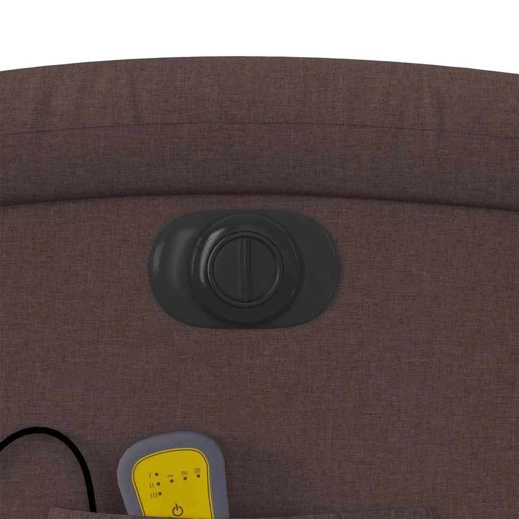 Zdvíhacie sklápacie elektrické masážne kreslo tmavohnedé látka