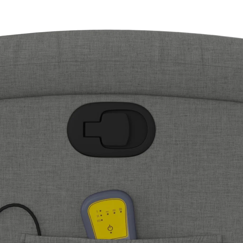 Zdvíhacie a sklápacie masážne kreslo tmavosivé látka