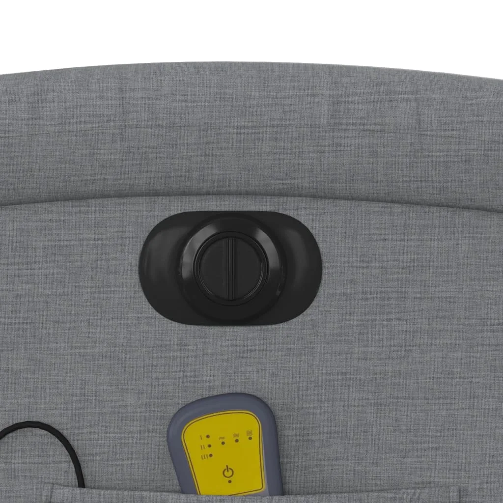 Zdvíhacie sklápacie elektrické masážne kreslo svetlosivé látka