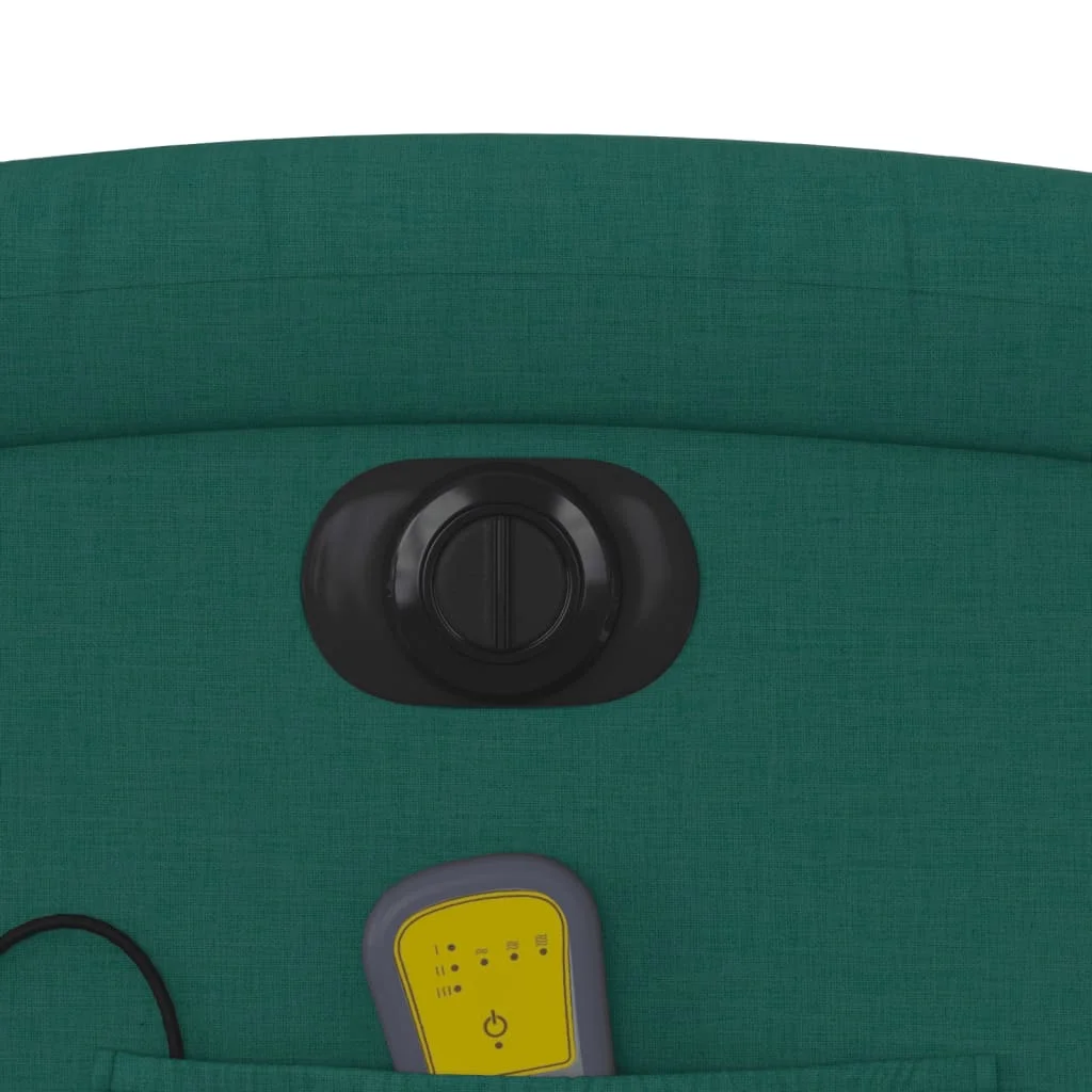Zdvíhacie sklápacie elektrické masážne kreslo tmavozelené látka