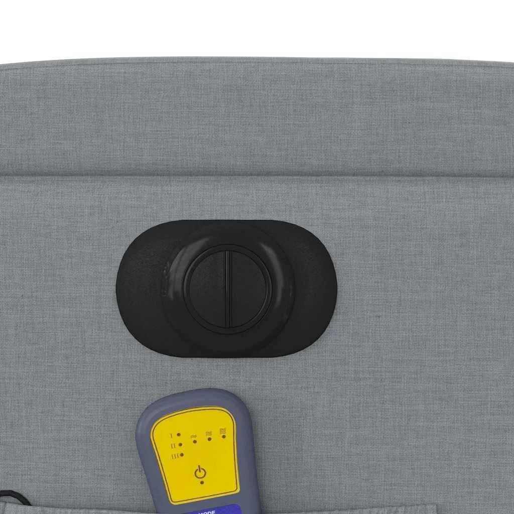 Zdvíhacie sklápacie elektrické masážne kreslo svetlosivé látka