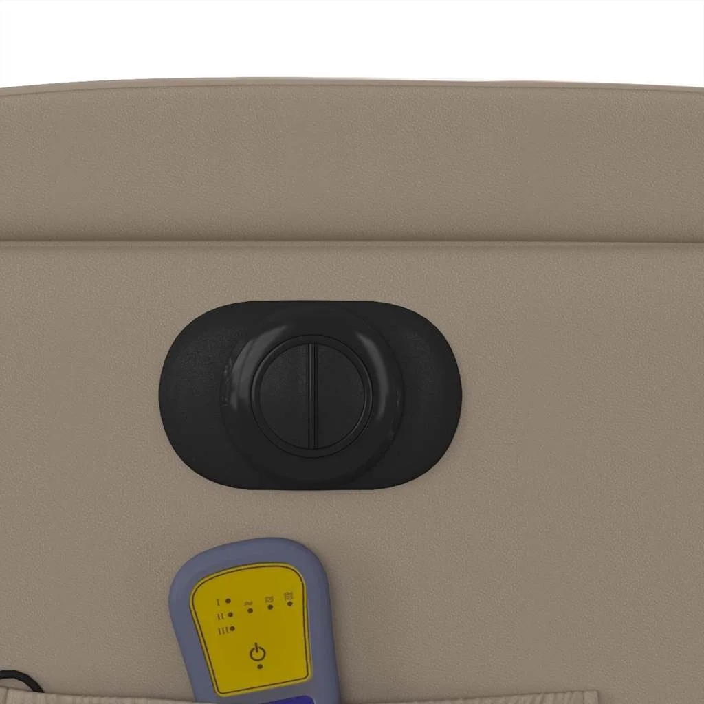 Elek. zdvíhacie masážne sklápacie kreslo kapučínové umelá koža