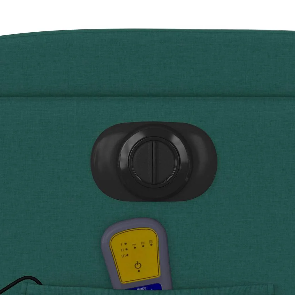 Zdvíhacie sklápacie elektrické masážne kreslo tmavozelené látka