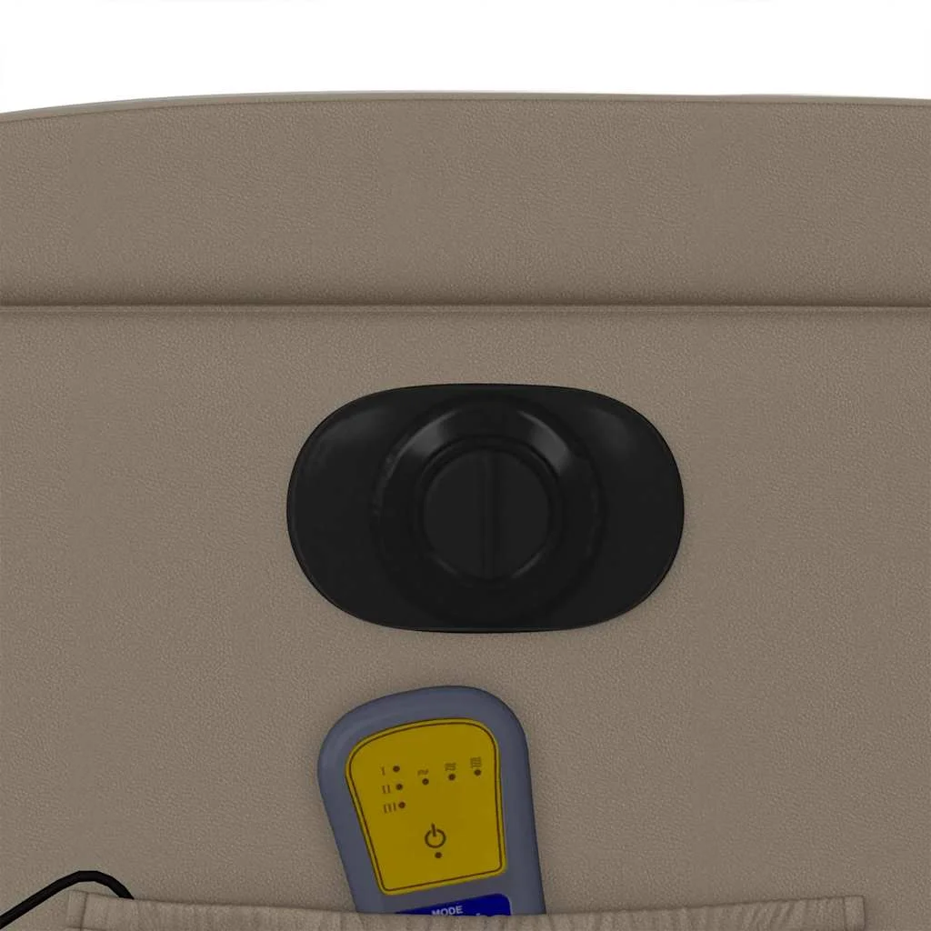 Elektrické masážne sklápacie kreslo kapučínové umelá koža