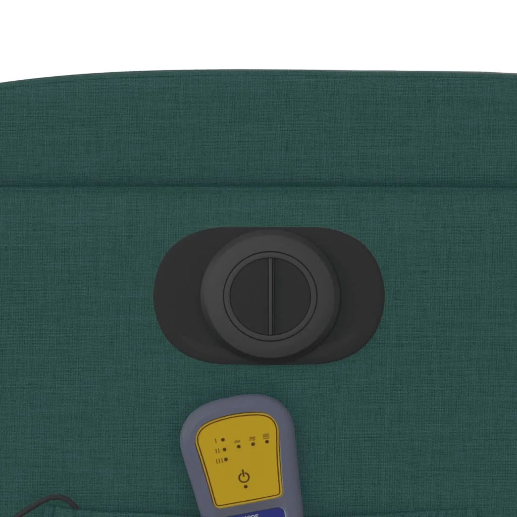 Zdvíhacie sklápacie elektrické masážne kreslo tmavozelené látka