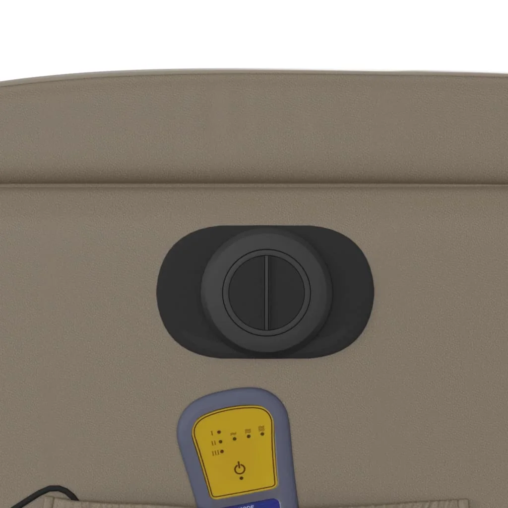 Elektrické masážne sklápacie kreslo kapučínové umelá koža