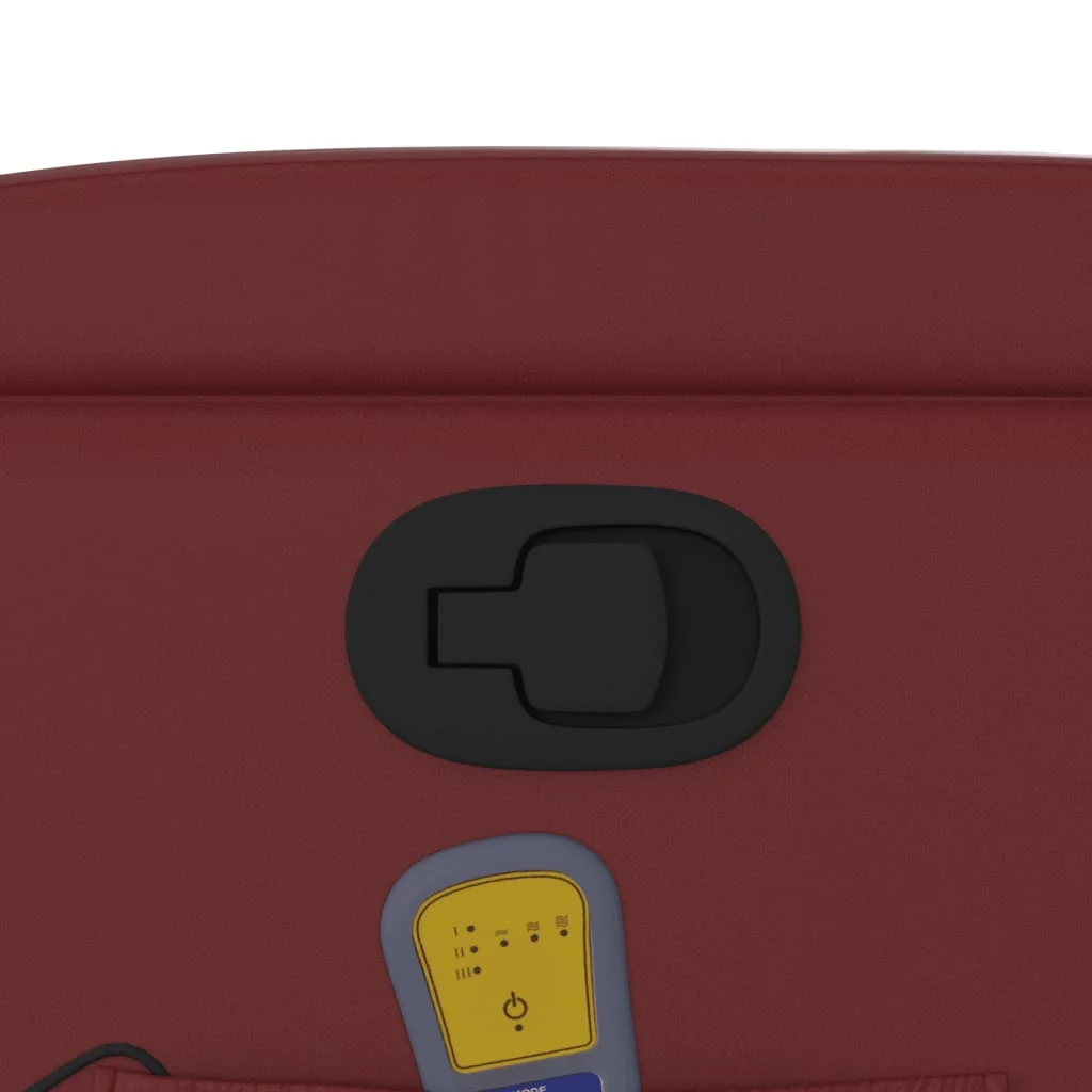 Zdvíhacie masážne sklápacie kreslo vínovočervené umelá koža