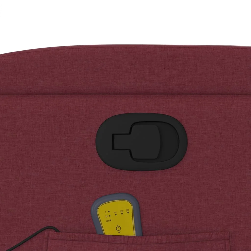 Zdvíhacie a sklápacie masážne kreslo vínovo-červené látka