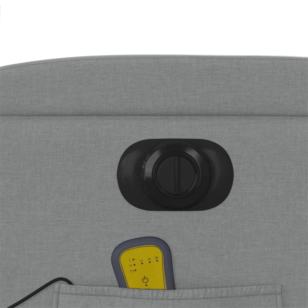 Zdvíhacie sklápacie elektrické masážne kreslo svetlosivé látka