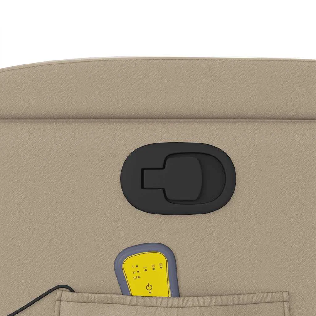 Zdvíhacie masážne sklápacie kreslo kapučínové umelá koža