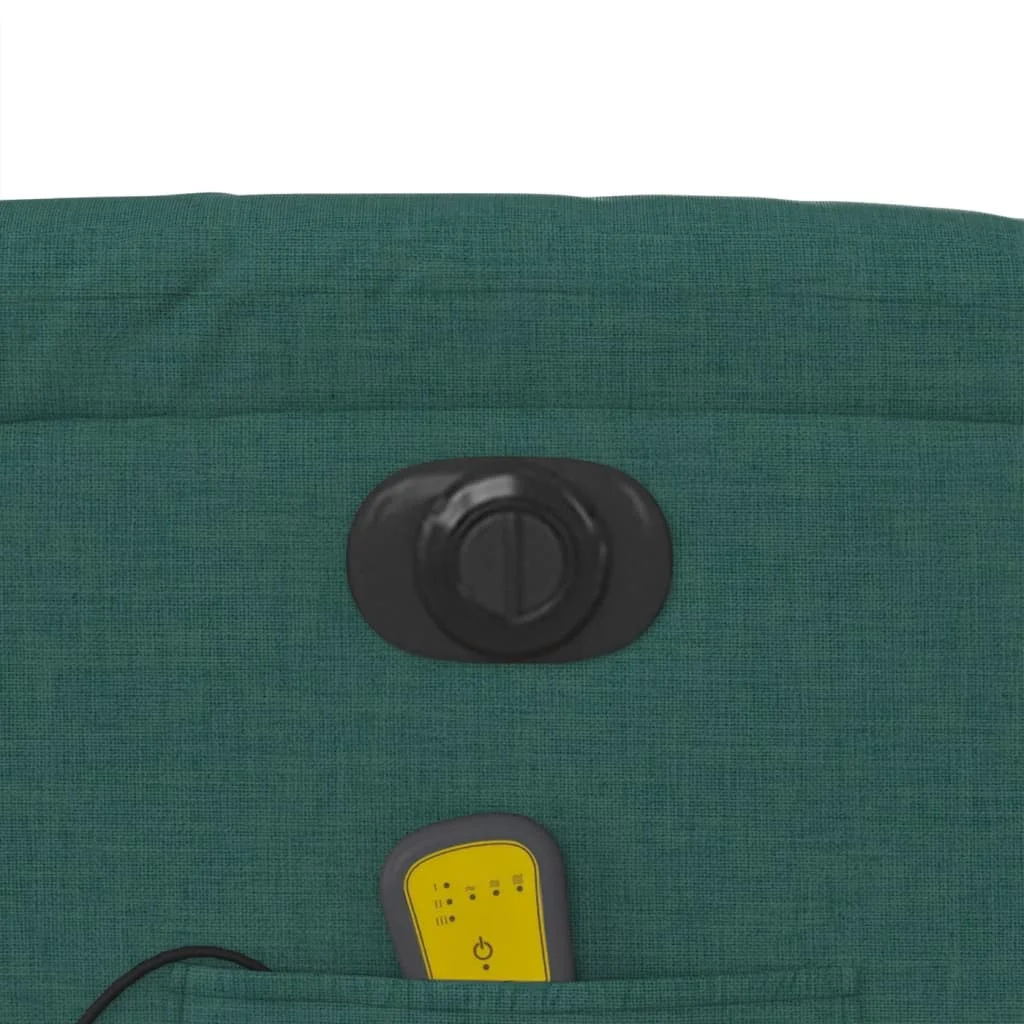 Zdvíhacie sklápacie elektrické masážne kreslo tmavozelené látka