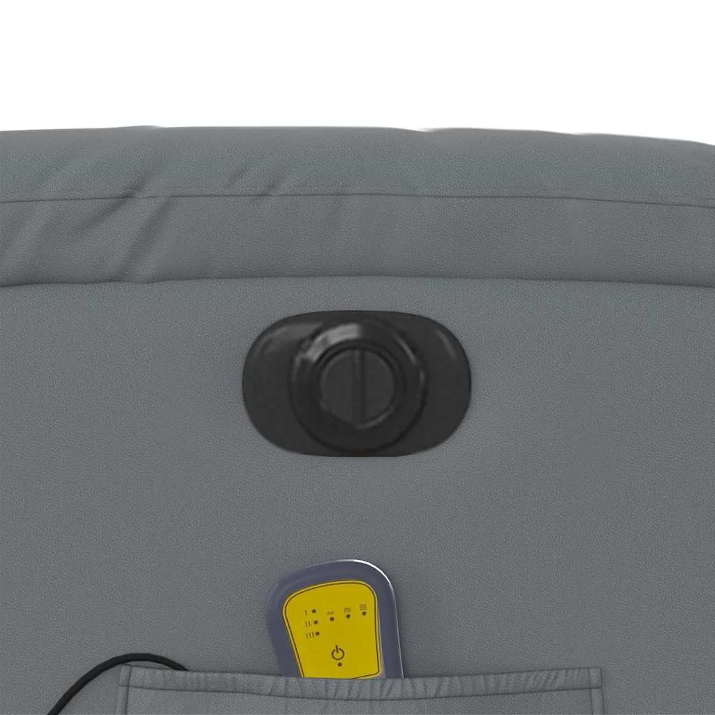 Elektrické masážne sklápacie kreslo sivé umelá koža