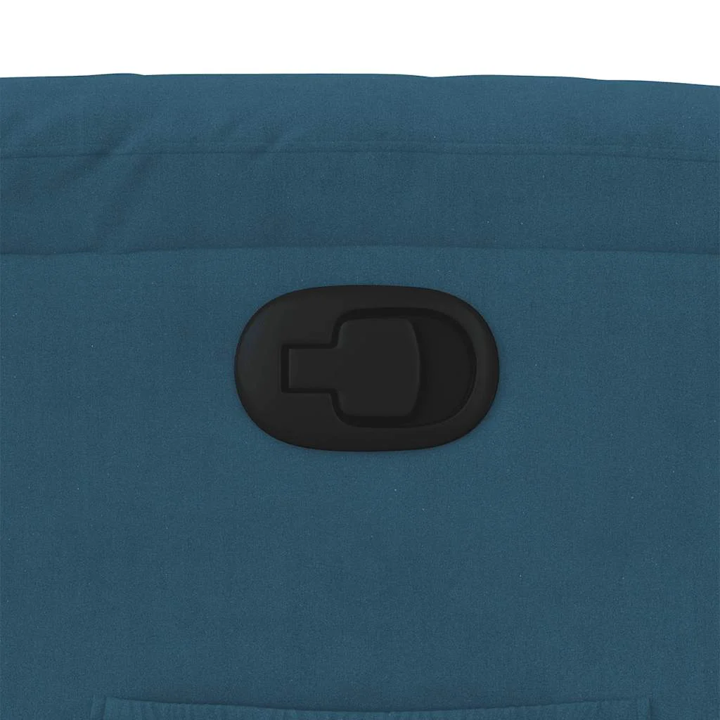 Zdvíhacie sklápacie kreslo modré zamatové