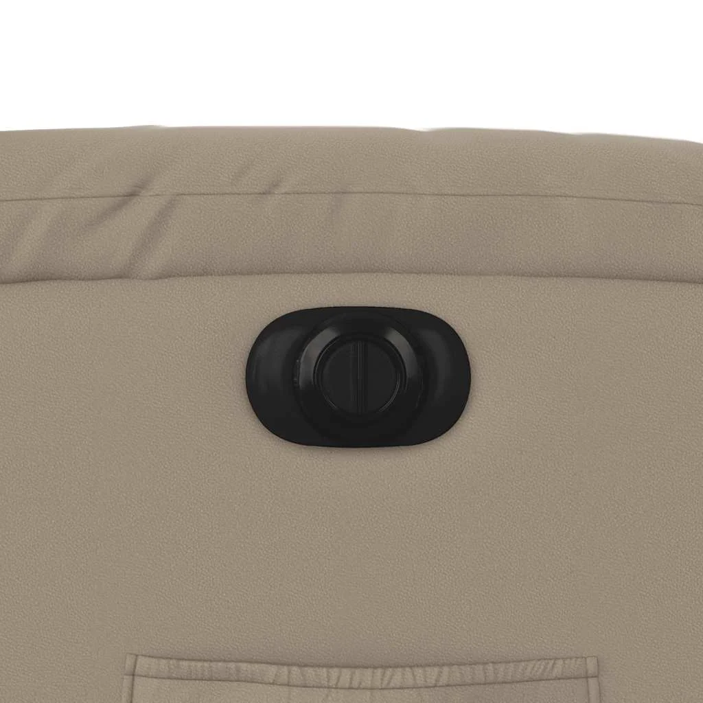 Elek. zdvíhacie masážne sklápacie kreslo kapučínové umelá koža