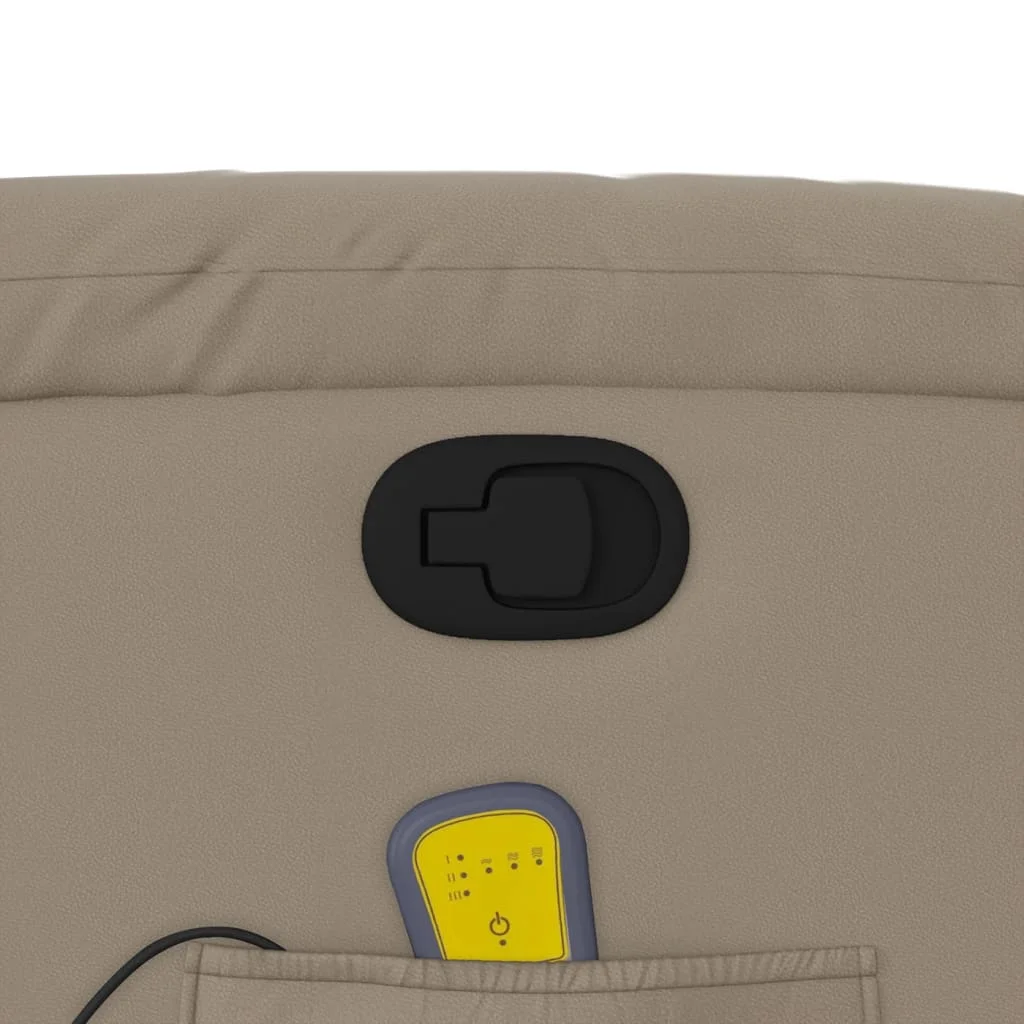 Zdvíhacie masážne sklápacie kreslo kapučínové umelá koža