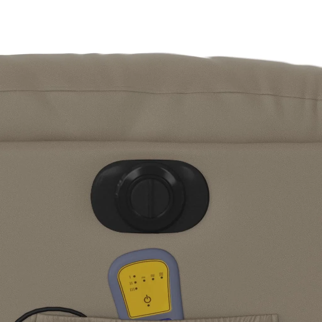 Elektrické masážne sklápacie kreslo kapučínové umelá koža