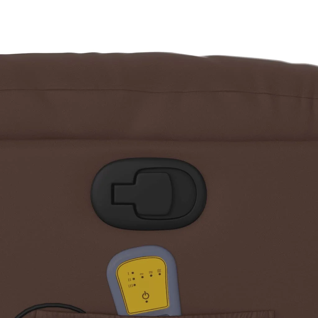 Zdvíhacie masážne sklápacie kreslo hnedé umelá koža