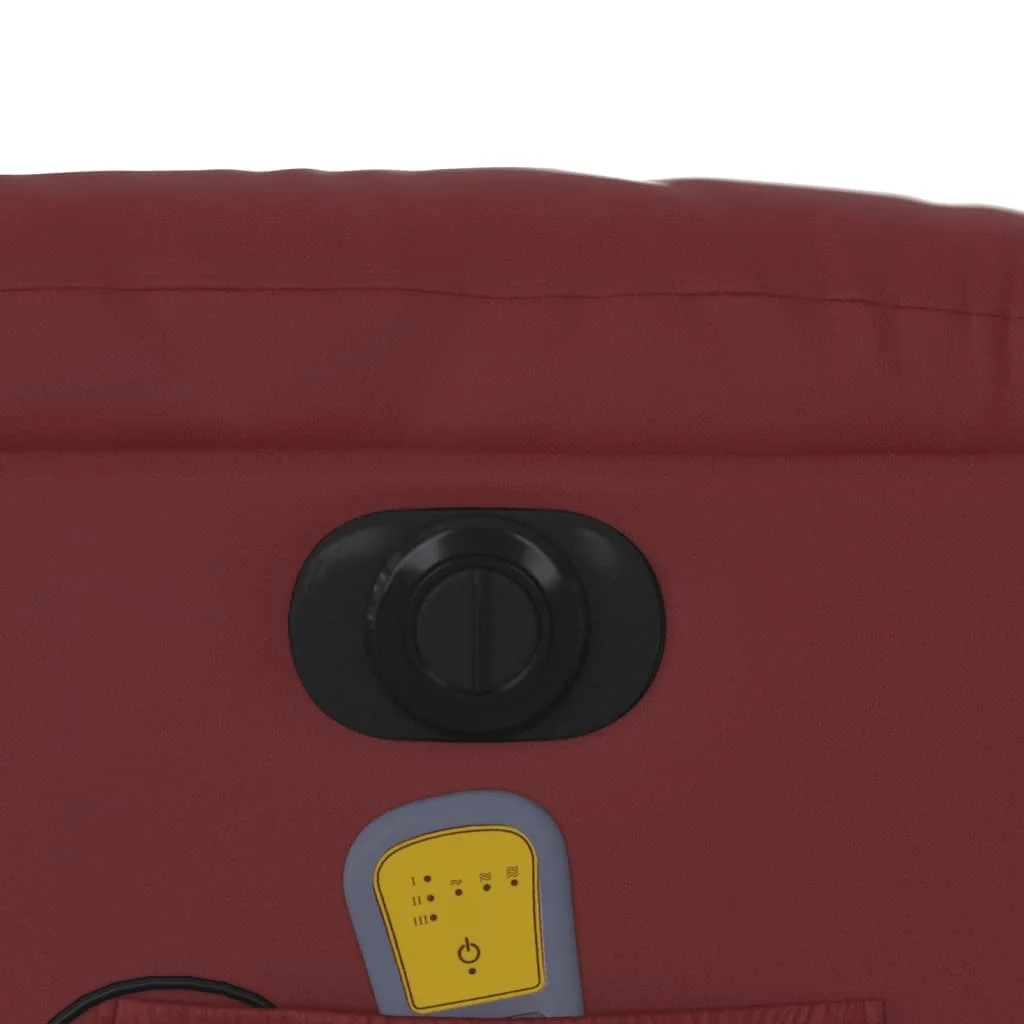 Elek. zdvíhacie masážne sklápacie kreslo vínové umelá koža