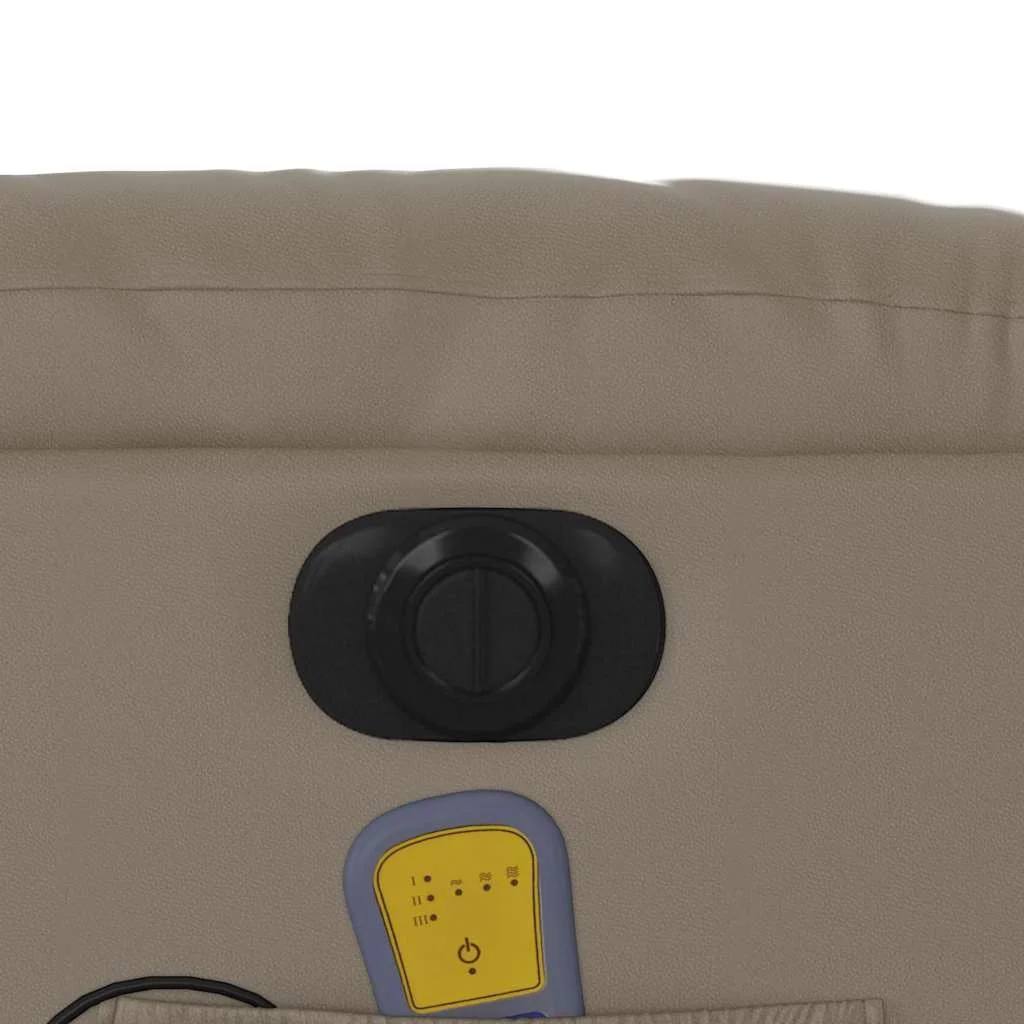 Elek. zdvíhacie masážne sklápacie kreslo kapučínové umelá koža