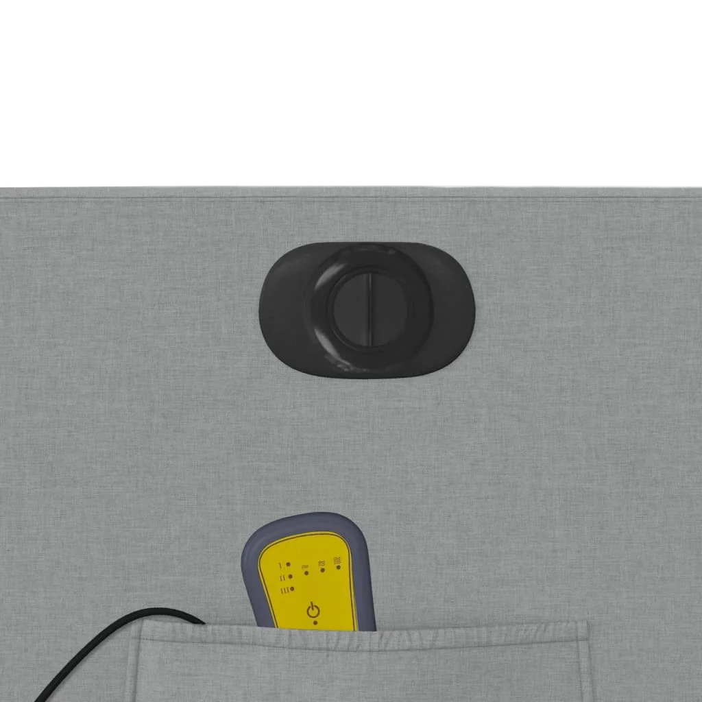 Elektrické masážne sklápacie kreslo bledosivé látkové