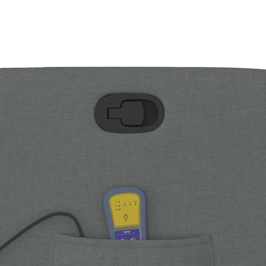 Zdvíhacie a sklápacie masážne kreslo tmavosivé látka