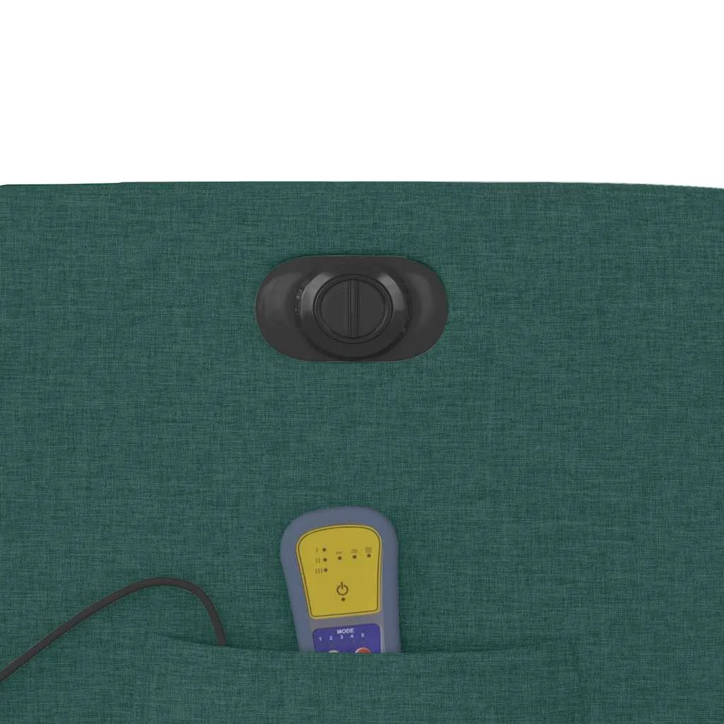 Zdvíhacie sklápacie elektrické masážne kreslo tmavozelené látka