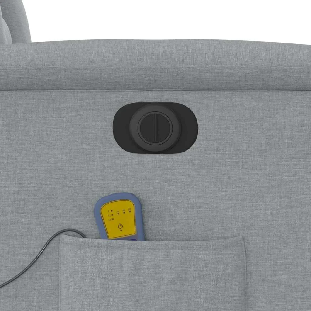 Zdvíhacie sklápacie elektrické masážne kreslo svetlosivé látka