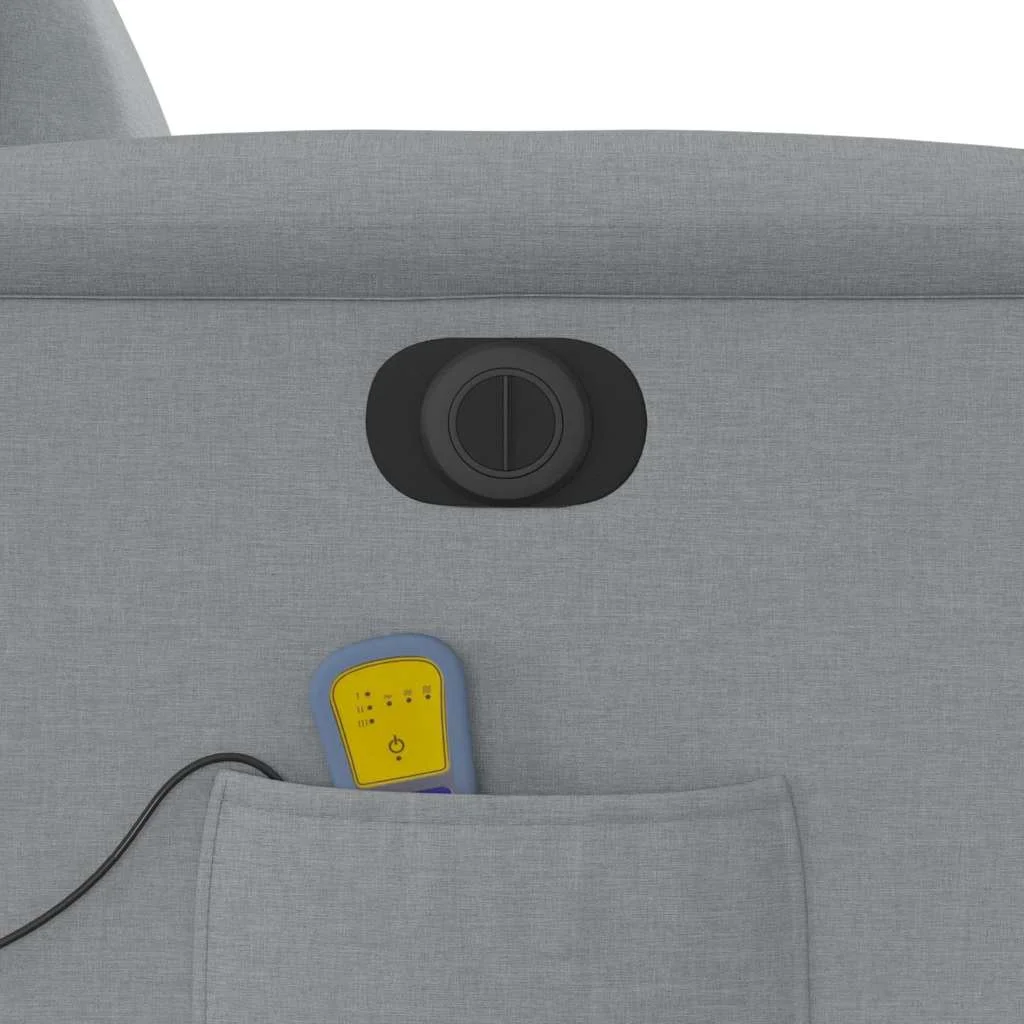 Zdvíhacie sklápacie elektrické masážne kreslo svetlosivé látka