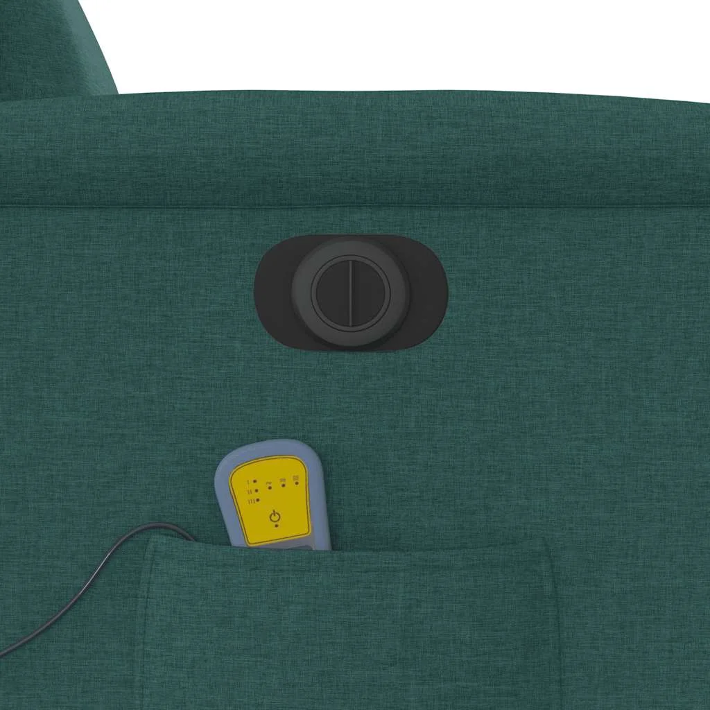 Zdvíhacie sklápacie elektrické masážne kreslo tmavozelené látka
