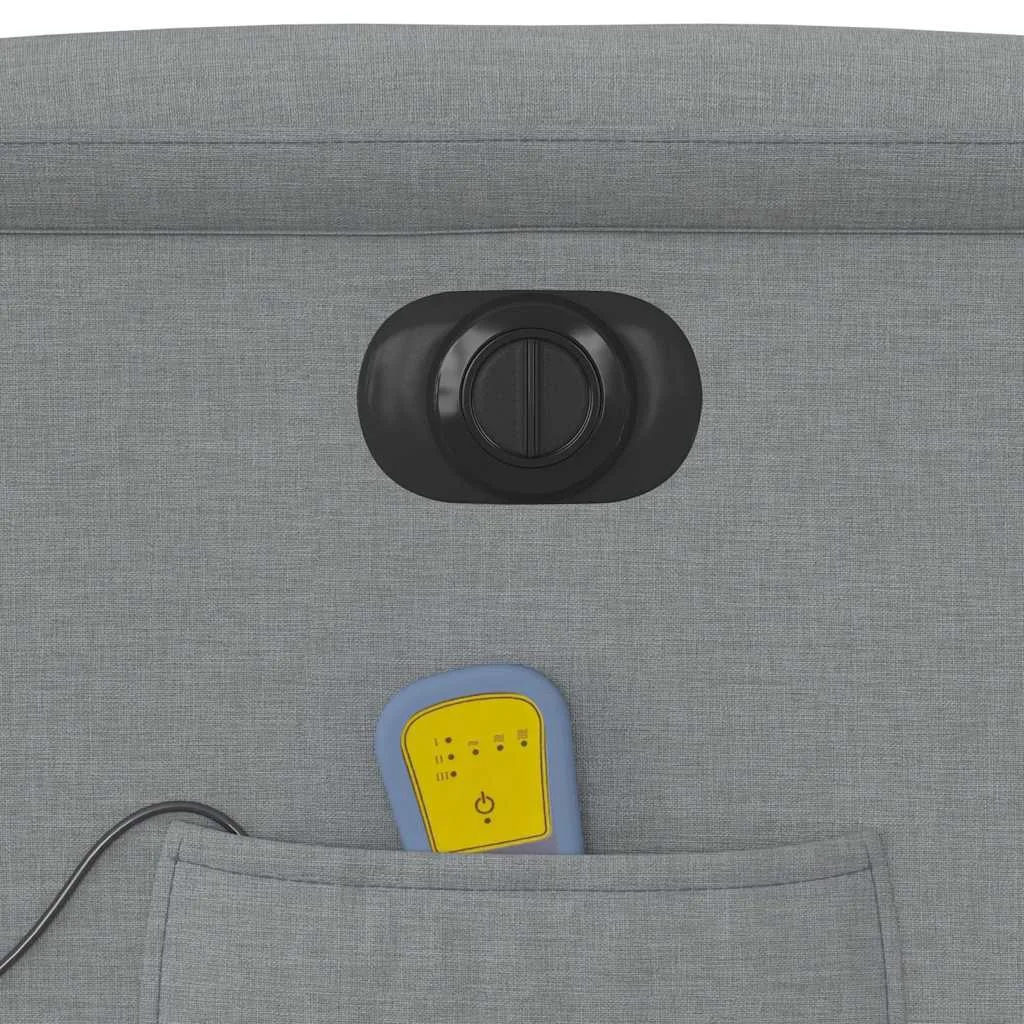 Zdvíhacie sklápacie elektrické masážne kreslo svetlosivé látka