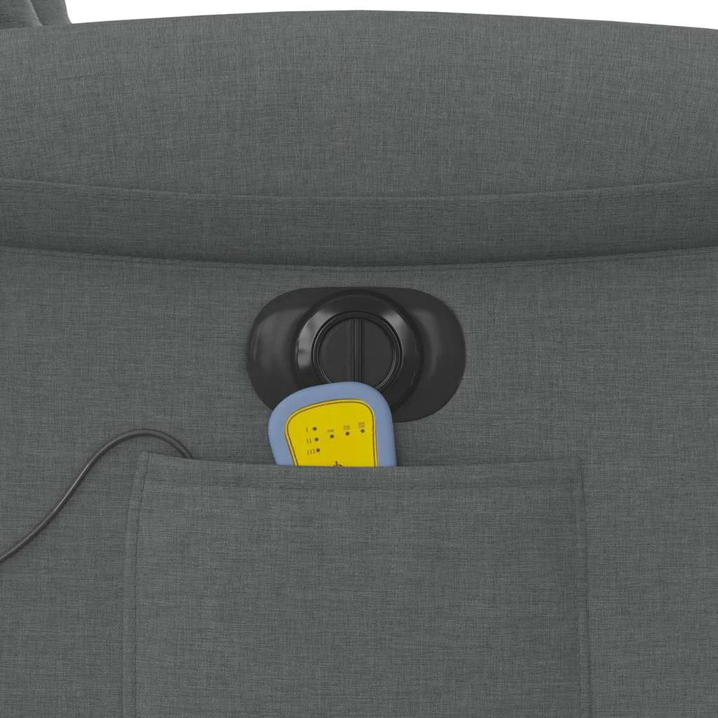 Elektrické masážne sklápacie kreslo tmavosivé látka