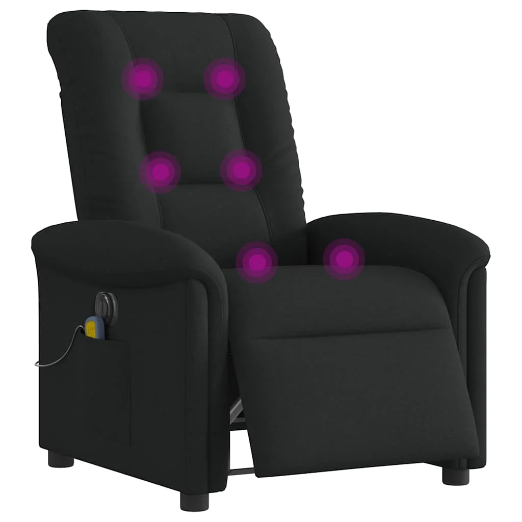 Elektrické masážne kreslo čierne látka
