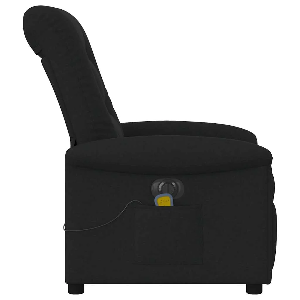 Elektrické masážne kreslo čierne látka