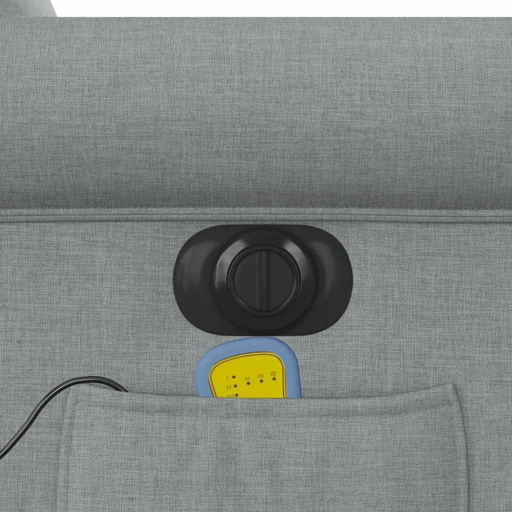 Zdvíhacie sklápacie elektrické masážne kreslo svetlosivé látka