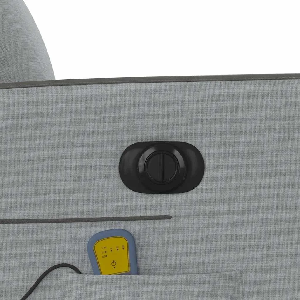 Elektrické masážne sklápacie kreslo bledosivé látkové