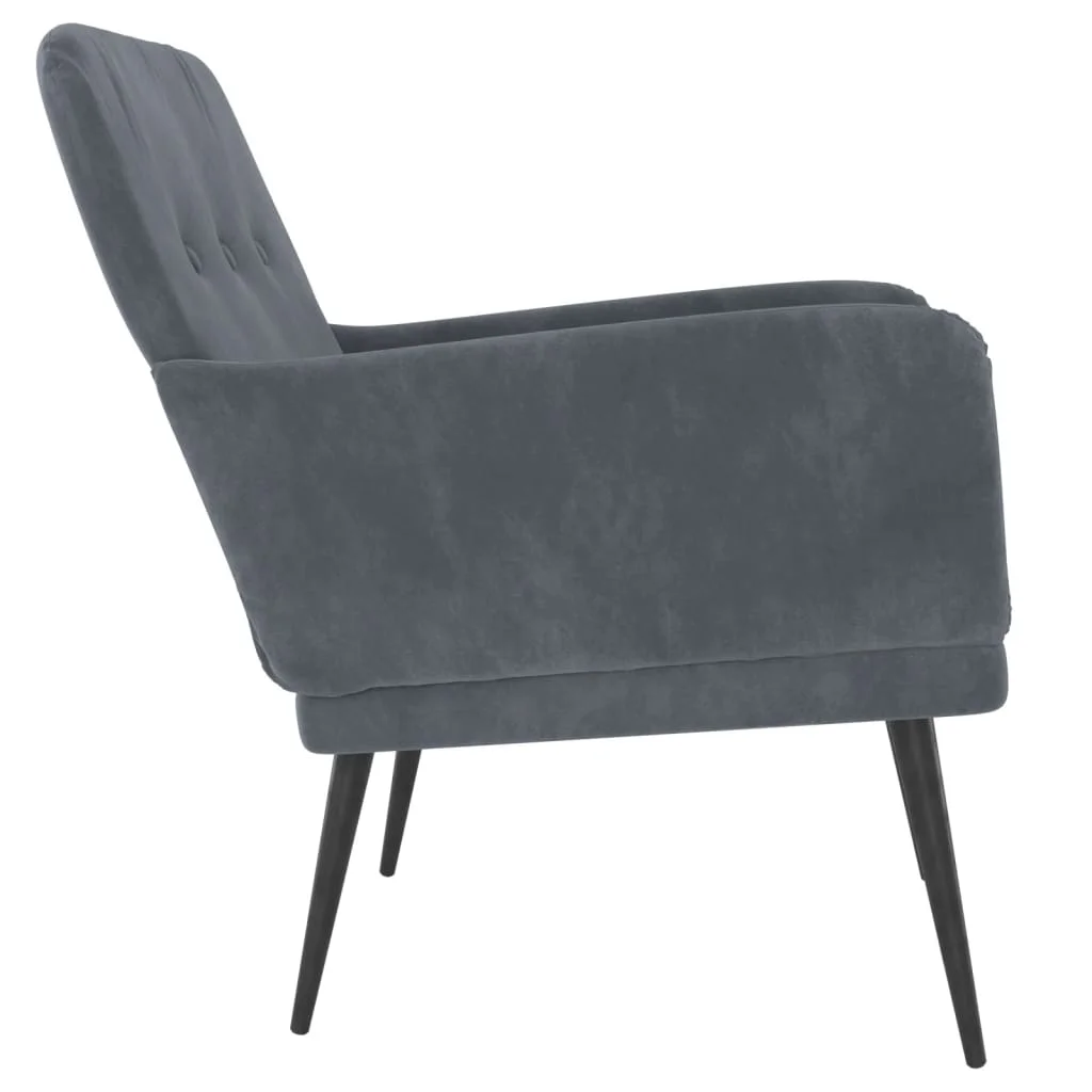 Kreslo tmavosivé 62x79x79 cm zamat