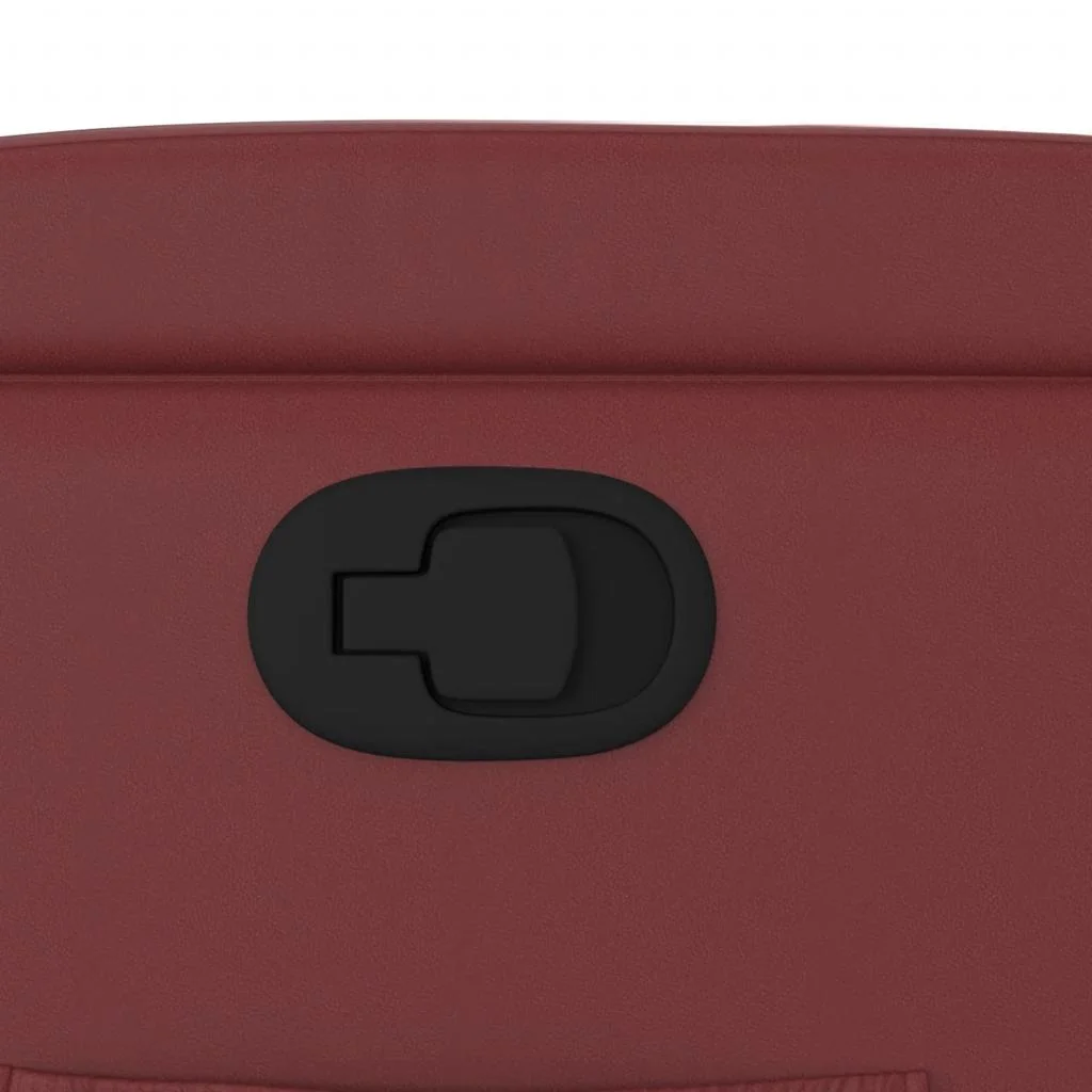 Sklápacie kreslo, vínovo červené, umelá koža