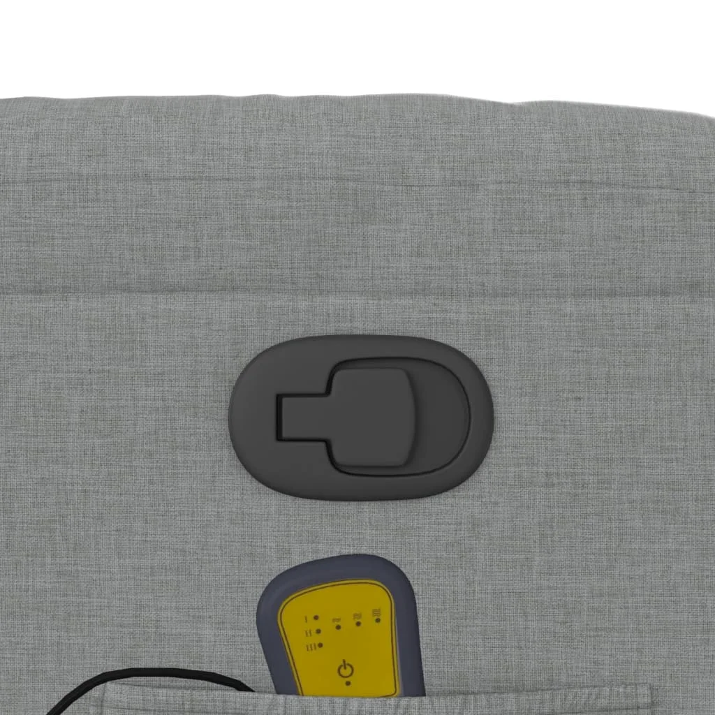 Sklápacie masážne kreslo bledosivé látka