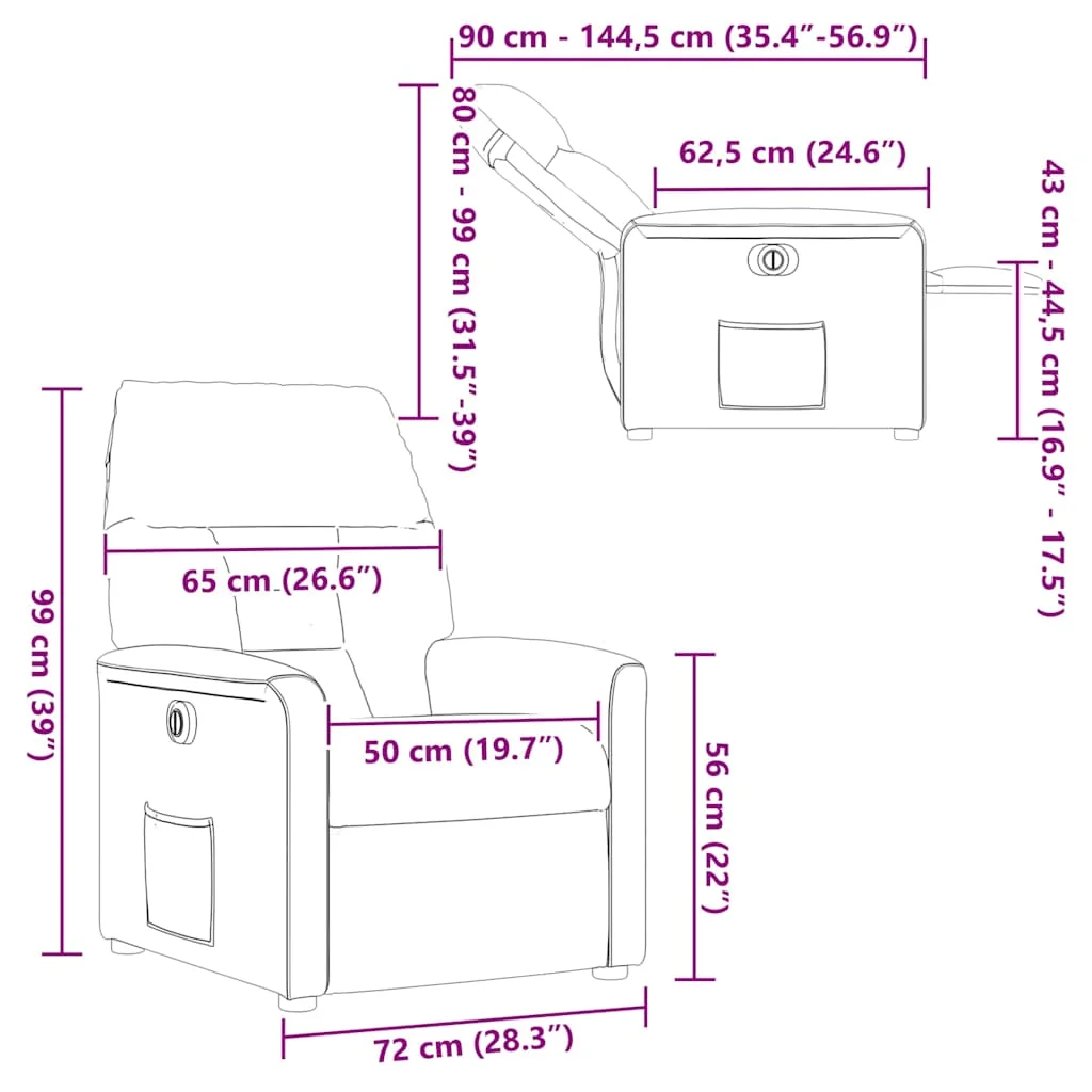 Sklápacie masážne kreslo čierne látkové
