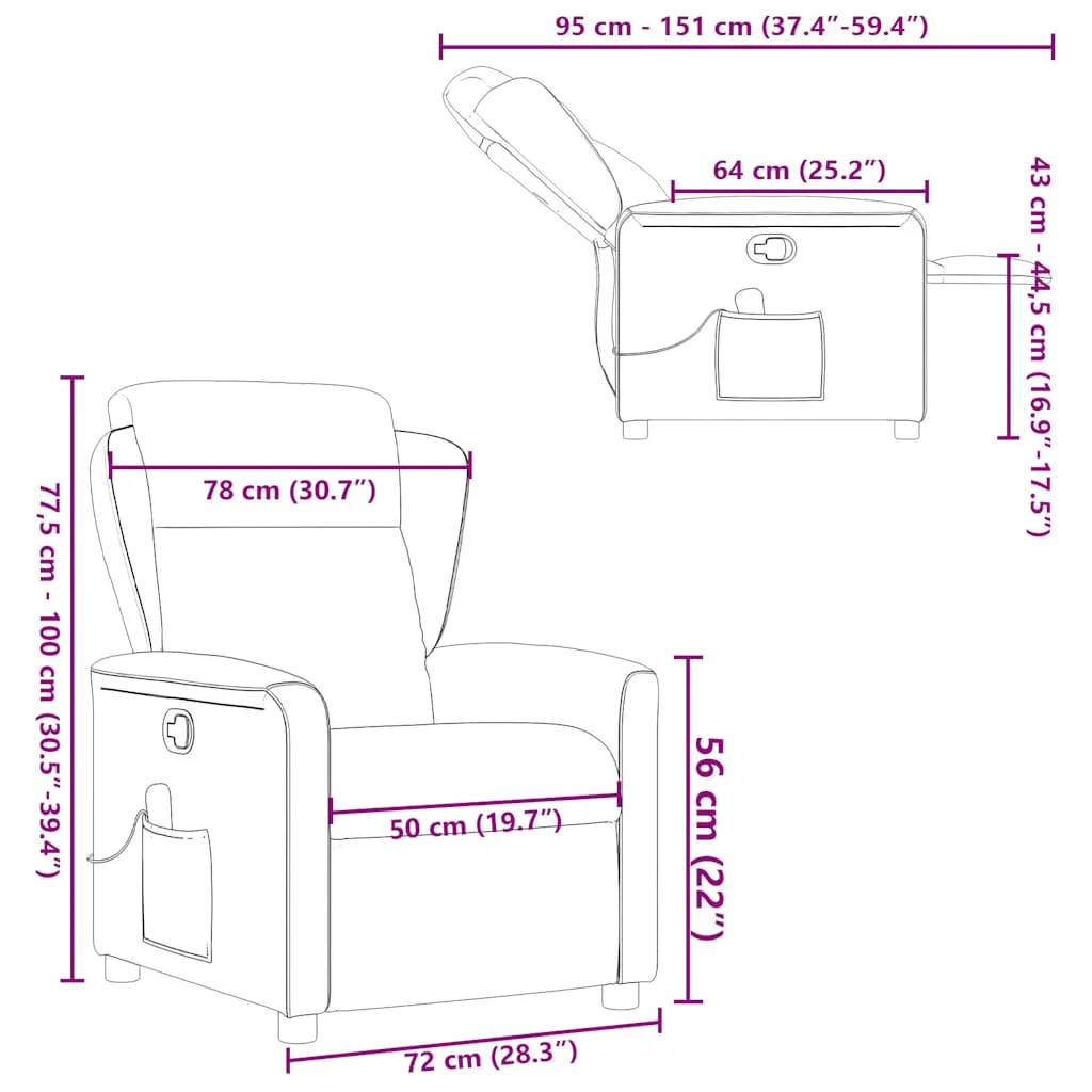 Sklápacie masážne kreslo bledosivé látka