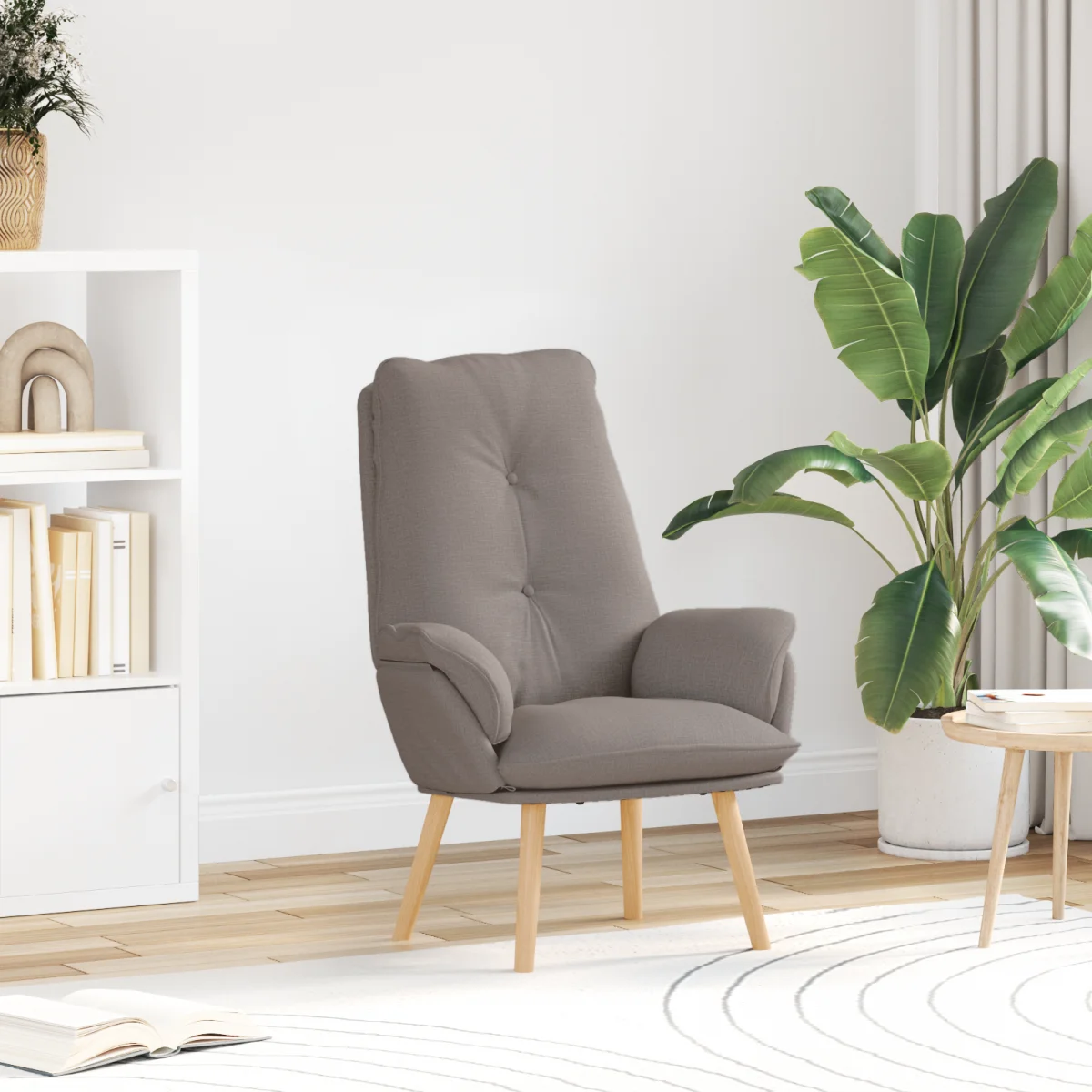Relaxing Chair Taupe Fabric