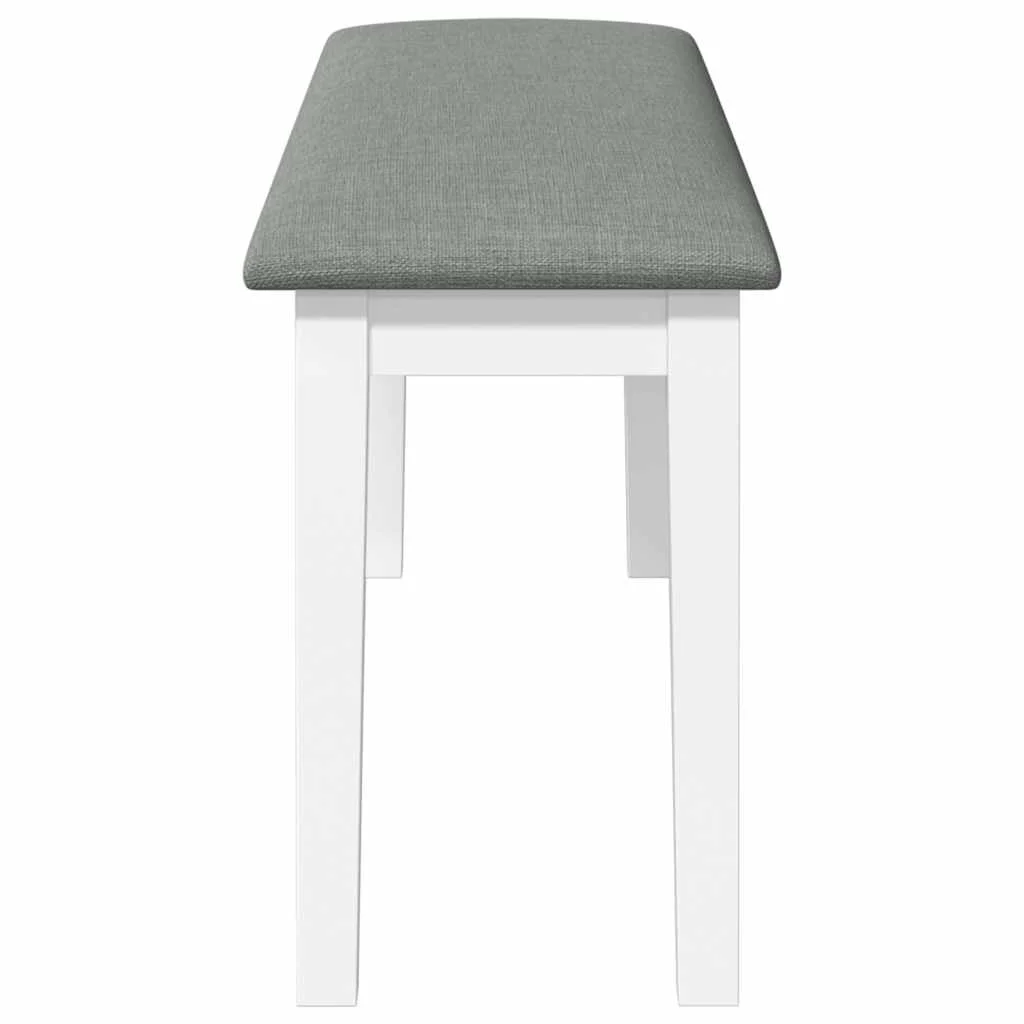 Lavica 110 cm Biela masívna guma