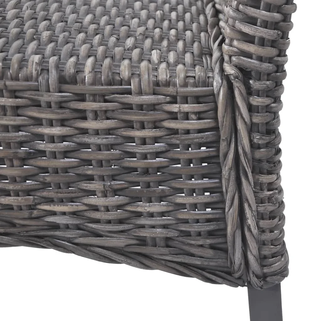 Jedálenské stoličky 6 ks, hnedé, kubu ratan a mangové drevo