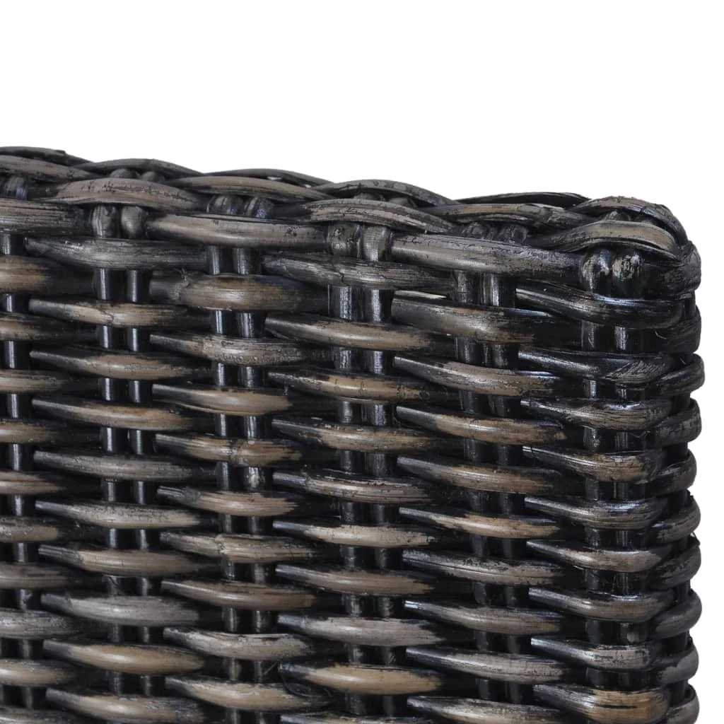 Jedálenské stoličky 6 ks, čierne, kubu ratan a mangové drevo